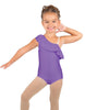 Solid Lycra One Shoulder w Ruffle Leotard