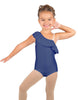 Solid Lycra One Shoulder w Ruffle Leotard