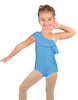 Solid Lycra One Shoulder w Ruffle Leotard