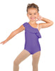 Solid Lycra One Shoulder w Ruffle Leotard