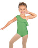 Solid Lycra One Shoulder w Ruffle Leotard