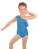 Solid Lycra One Shoulder w Ruffle Leotard