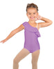 Solid Lycra One Shoulder w Ruffle Leotard