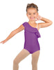 Solid Lycra One Shoulder w Ruffle Leotard