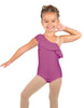 Solid Lycra One Shoulder w Ruffle Leotard