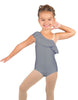 Solid Lycra One Shoulder w Ruffle Leotard