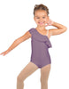 Solid Lycra One Shoulder w Ruffle Leotard