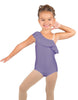 Solid Lycra One Shoulder w Ruffle Leotard
