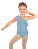 Solid Lycra One Shoulder w Ruffle Leotard