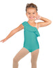 Solid Lycra One Shoulder w Ruffle Leotard