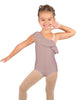 Solid Lycra One Shoulder w Ruffle Leotard