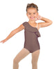 Solid Lycra One Shoulder w Ruffle Leotard