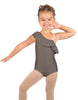 Solid Lycra One Shoulder w Ruffle Leotard