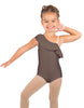 Solid Lycra One Shoulder w Ruffle Leotard