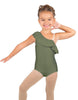 Solid Lycra One Shoulder w Ruffle Leotard