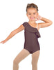 Solid Lycra One Shoulder w Ruffle Leotard