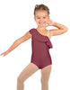 Solid Lycra One Shoulder w Ruffle Leotard