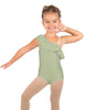 Solid Lycra One Shoulder w Ruffle Leotard
