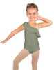 Solid Lycra One Shoulder w Ruffle Leotard