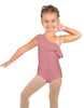 Solid Lycra One Shoulder w Ruffle Leotard