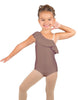 Solid Lycra One Shoulder w Ruffle Leotard