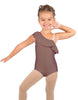 Solid Lycra One Shoulder w Ruffle Leotard