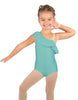 Solid Lycra One Shoulder w Ruffle Leotard