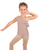 Solid Lycra One Shoulder w Ruffle Leotard