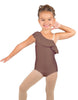 Solid Lycra One Shoulder w Ruffle Leotard