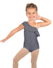 Solid Lycra One Shoulder w Ruffle Leotard