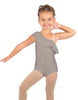 Solid Lycra One Shoulder w Ruffle Leotard