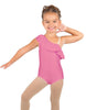 Solid Lycra One Shoulder w Ruffle Leotard