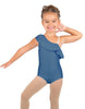 Solid Lycra One Shoulder w Ruffle Leotard