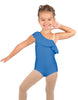 Solid Lycra One Shoulder w Ruffle Leotard