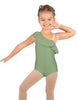 Solid Lycra One Shoulder w Ruffle Leotard