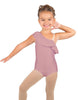 Solid Lycra One Shoulder w Ruffle Leotard