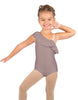 Solid Lycra One Shoulder w Ruffle Leotard