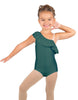Solid Lycra One Shoulder w Ruffle Leotard