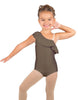 Solid Lycra One Shoulder w Ruffle Leotard