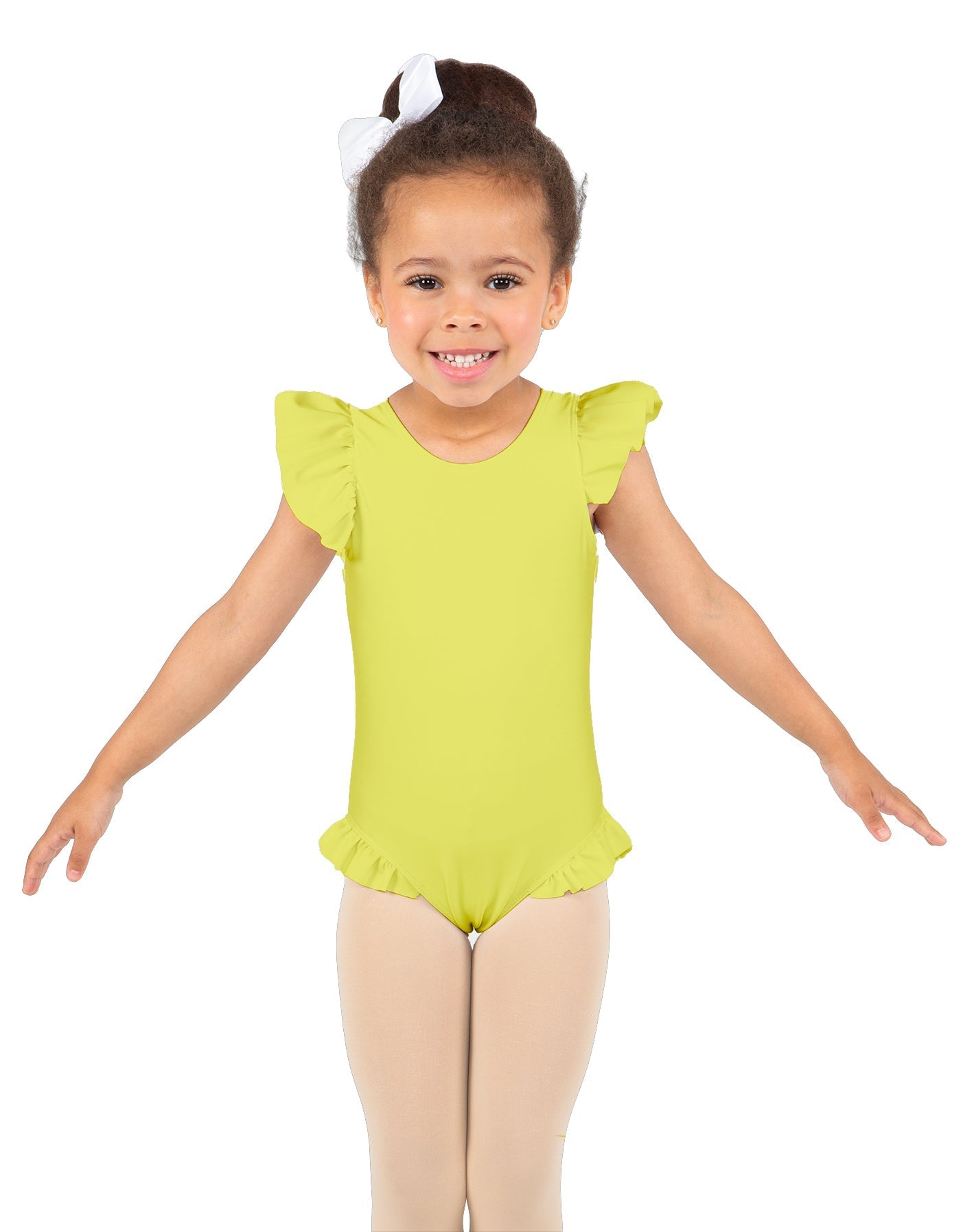 Solid Lycra Tank with Gather Sleeve and Legs Leotard