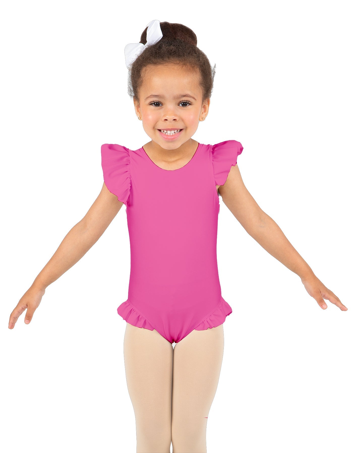 Solid Lycra Tank with Gather Sleeve and Legs Leotard