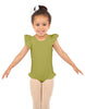 Solid Lycra Tank with Gather Sleeve and Legs Leotard