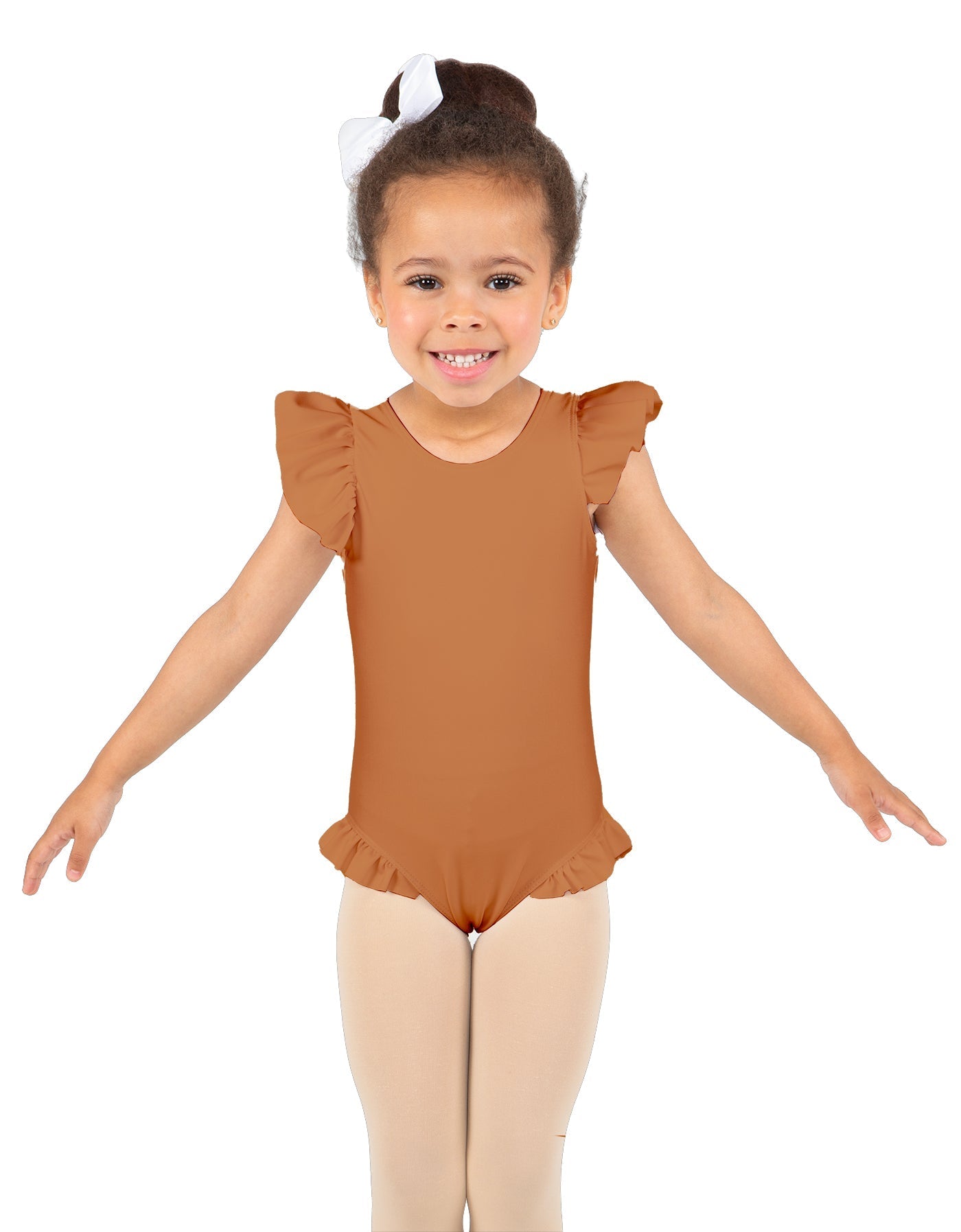 Solid Lycra Tank with Gather Sleeve and Legs Leotard