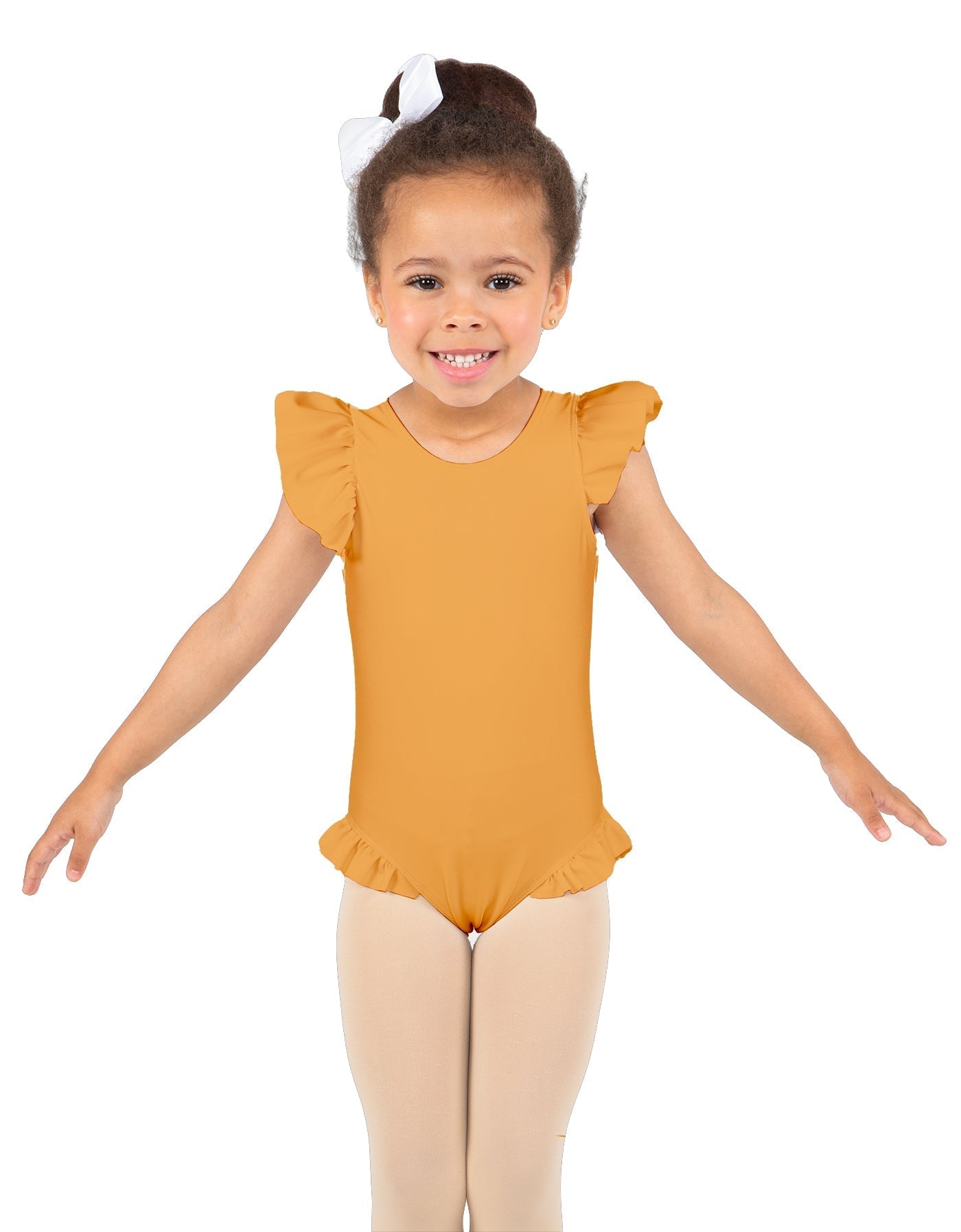 Solid Lycra Tank with Gather Sleeve and Legs Leotard