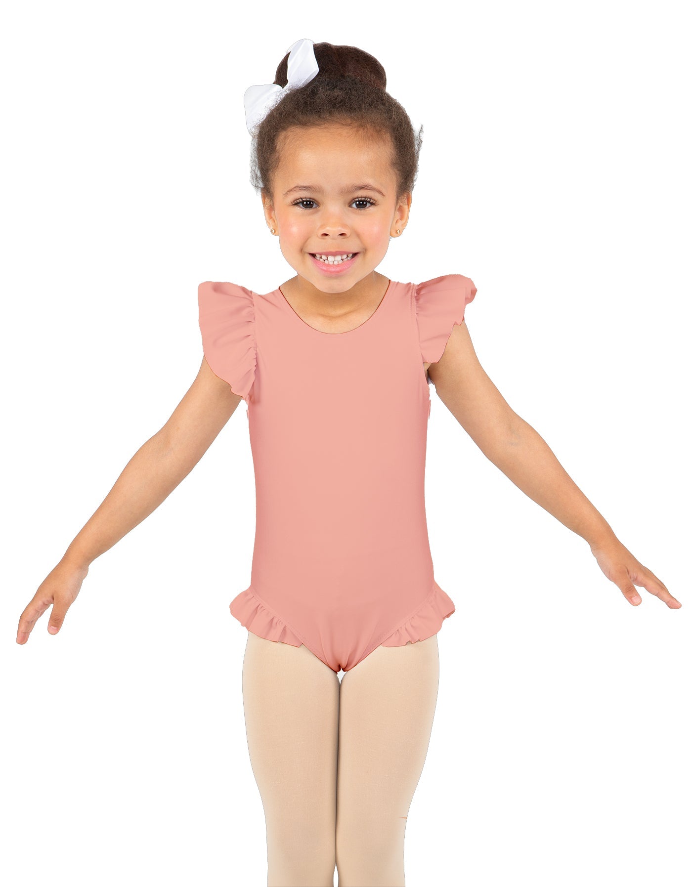 Solid Lycra Tank with Gather Sleeve and Legs Leotard