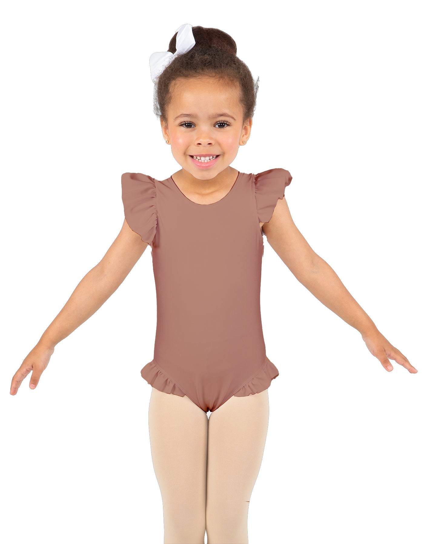 Solid Lycra Tank with Gather Sleeve and Legs Leotard
