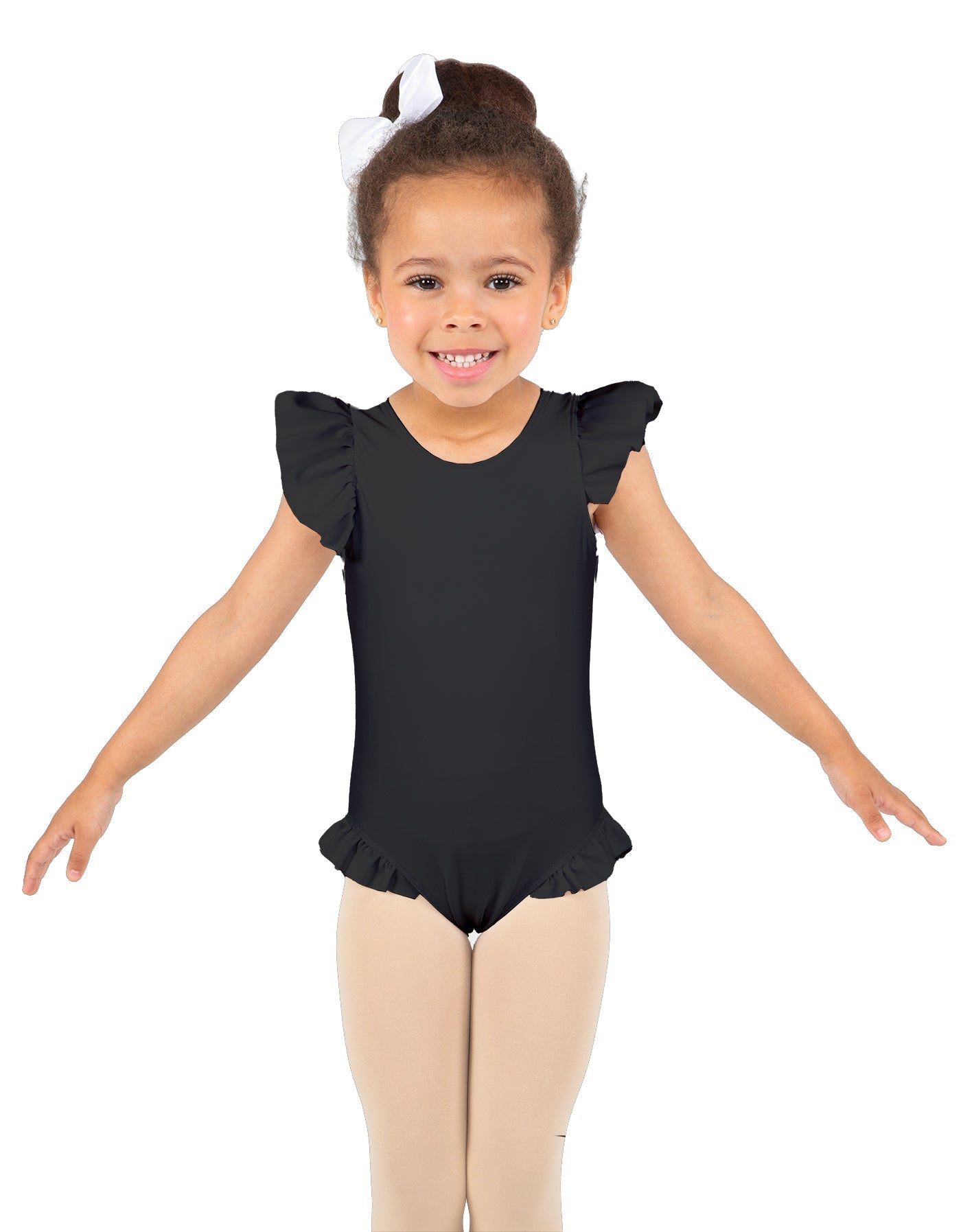 Solid Lycra Tank with Gather Sleeve and Legs Leotard