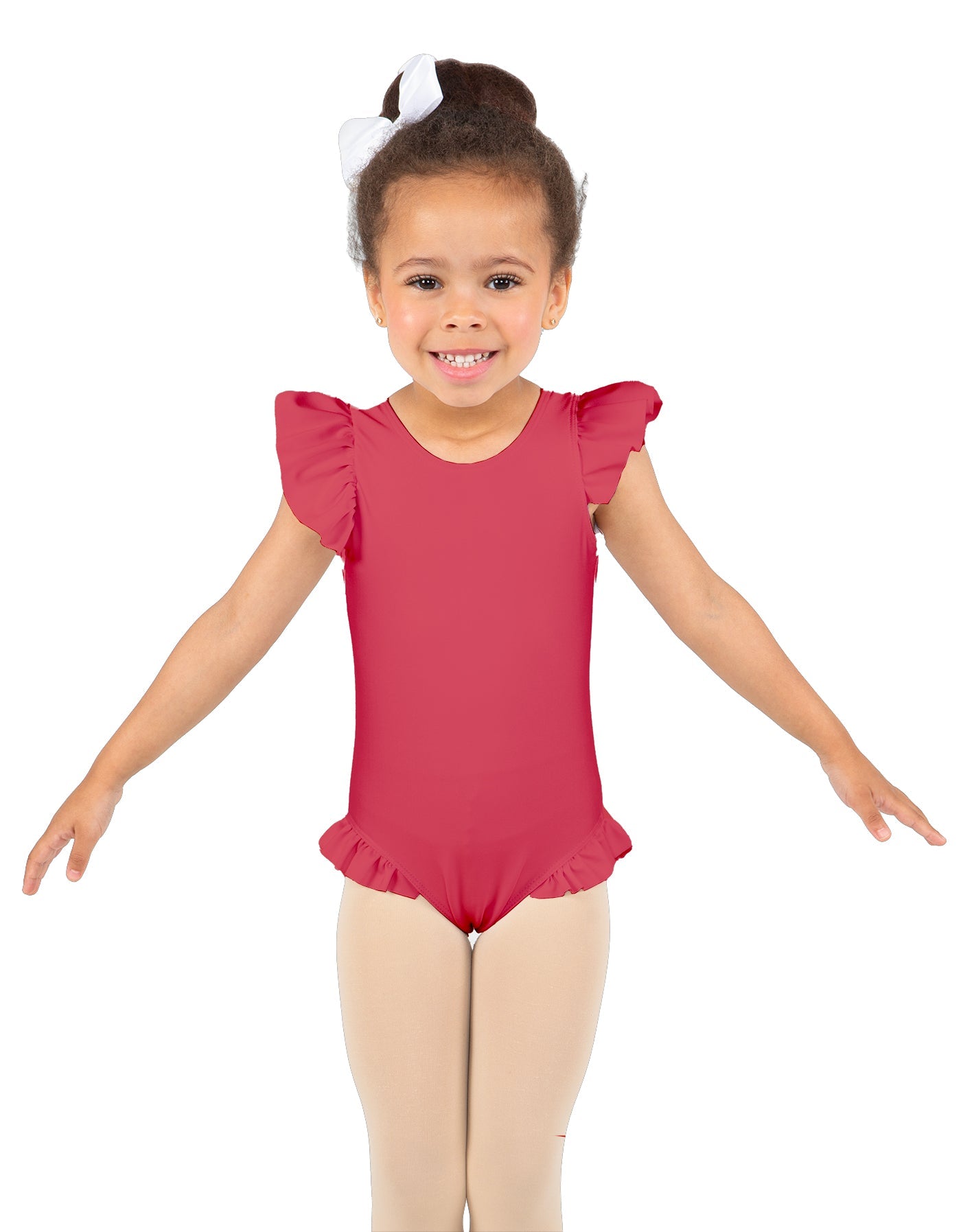 Solid Lycra Tank with Gather Sleeve and Legs Leotard