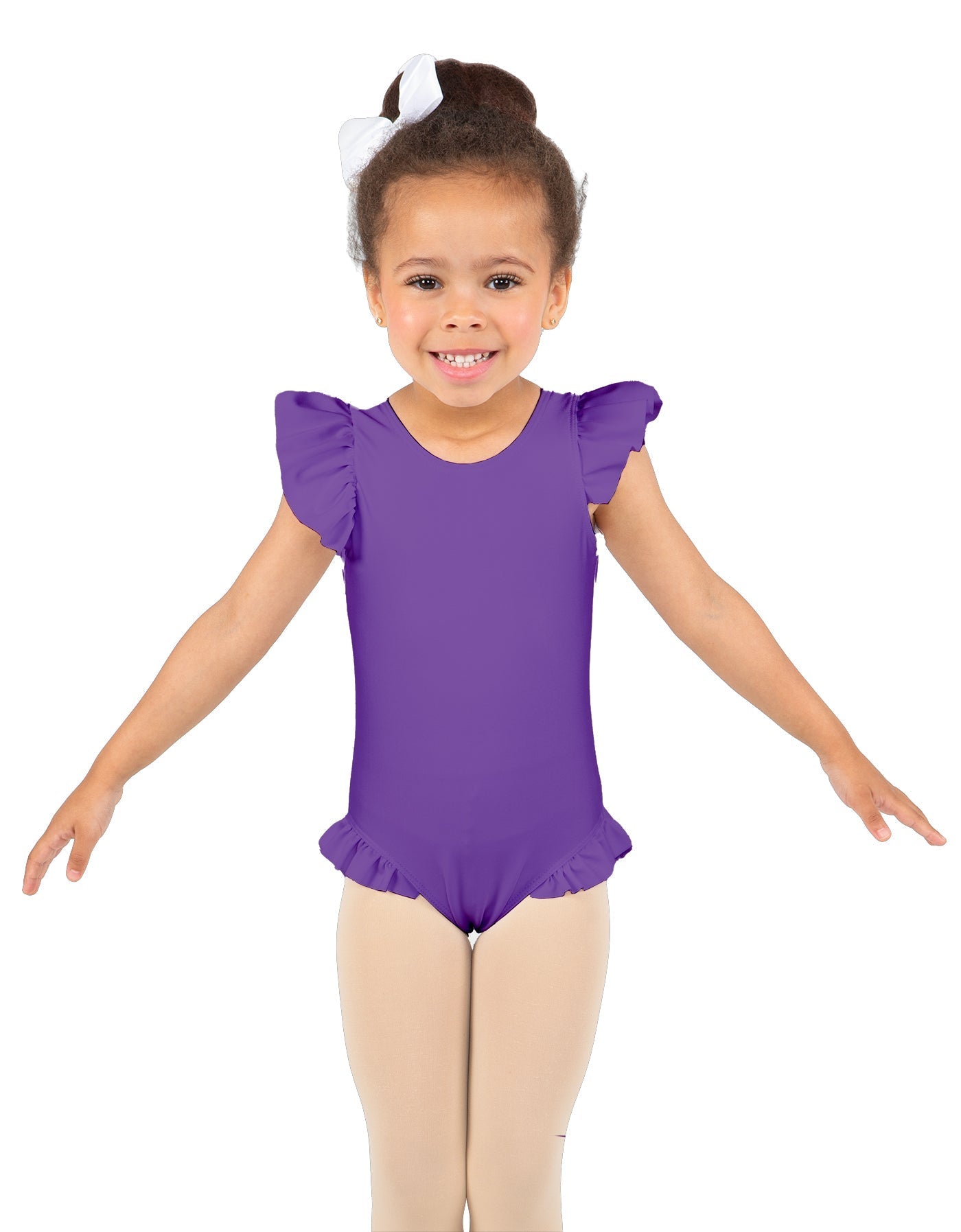 Solid Lycra Tank with Gather Sleeve and Legs Leotard