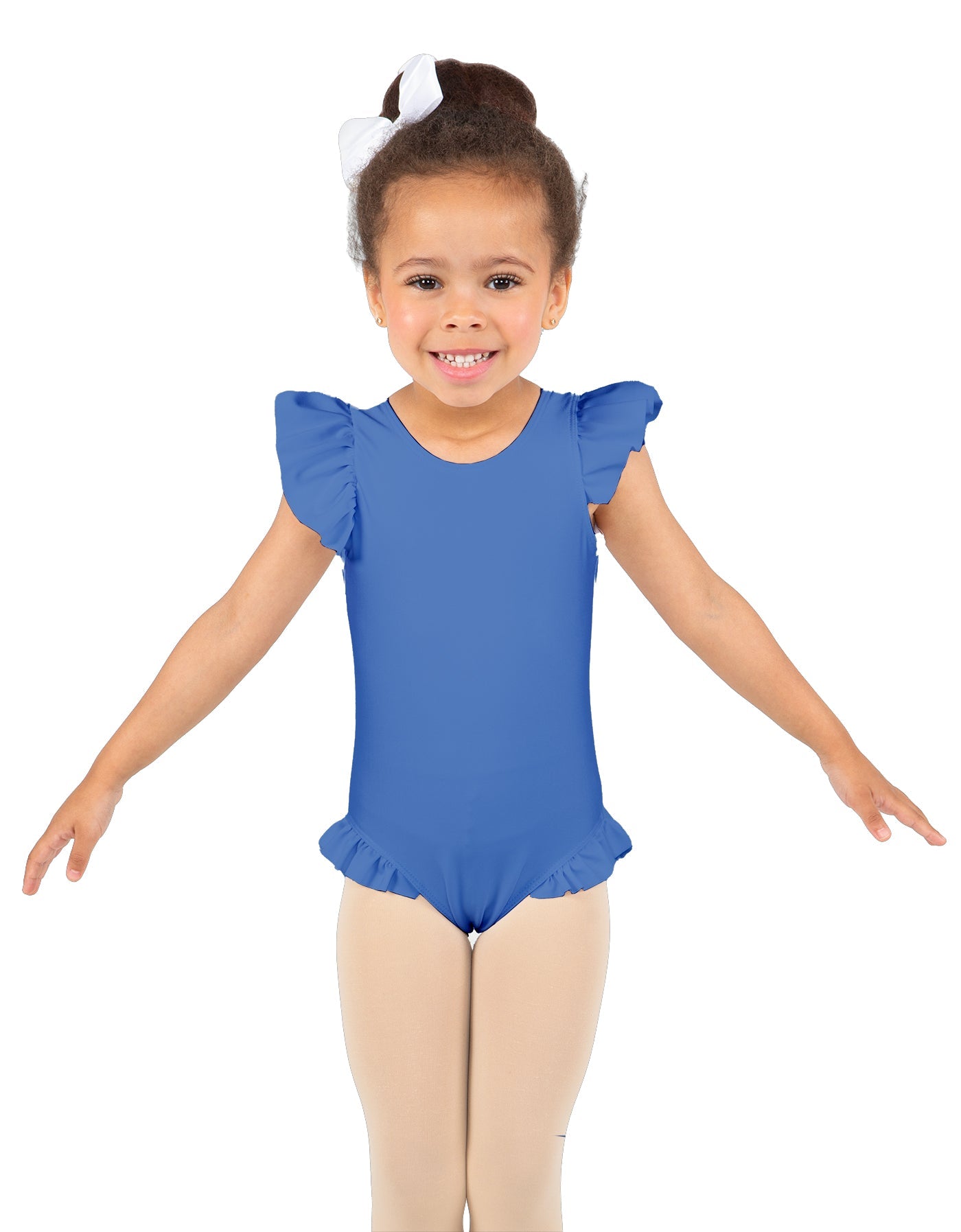 Solid Lycra Tank with Gather Sleeve and Legs Leotard